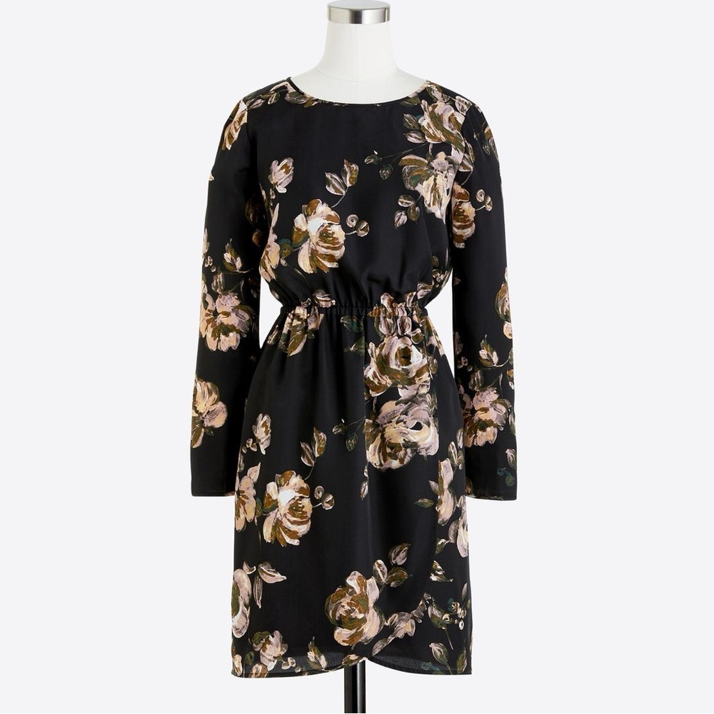 J Crew Long-Sleeve Floral Mini Dress